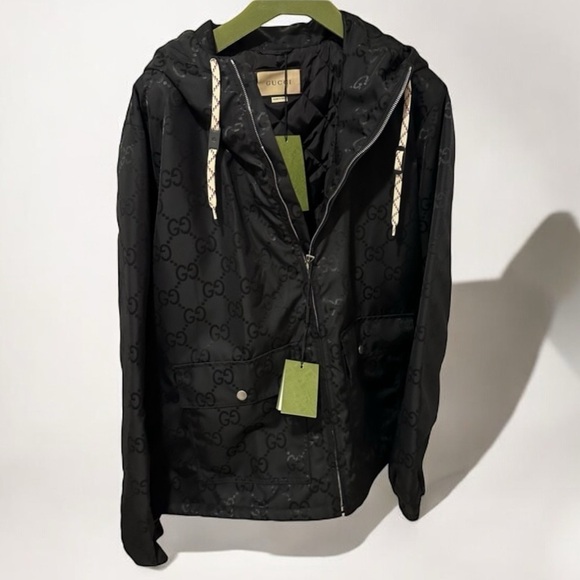 NWT Gucci Off The Grid hooded jacket size 50 Black on Black - Picture 5 of 13